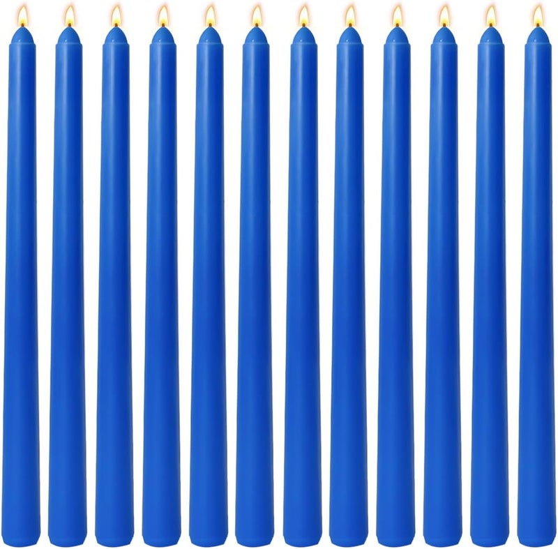 Sihuida 12-Pack Royal-Blue Taper Candles, 10 Inch Unscented Dripless Candlesticks, Long-Lasting Burn Time of 7-8 Hours, Perfect for Home Décor Dinner Party Meditation - Image 1